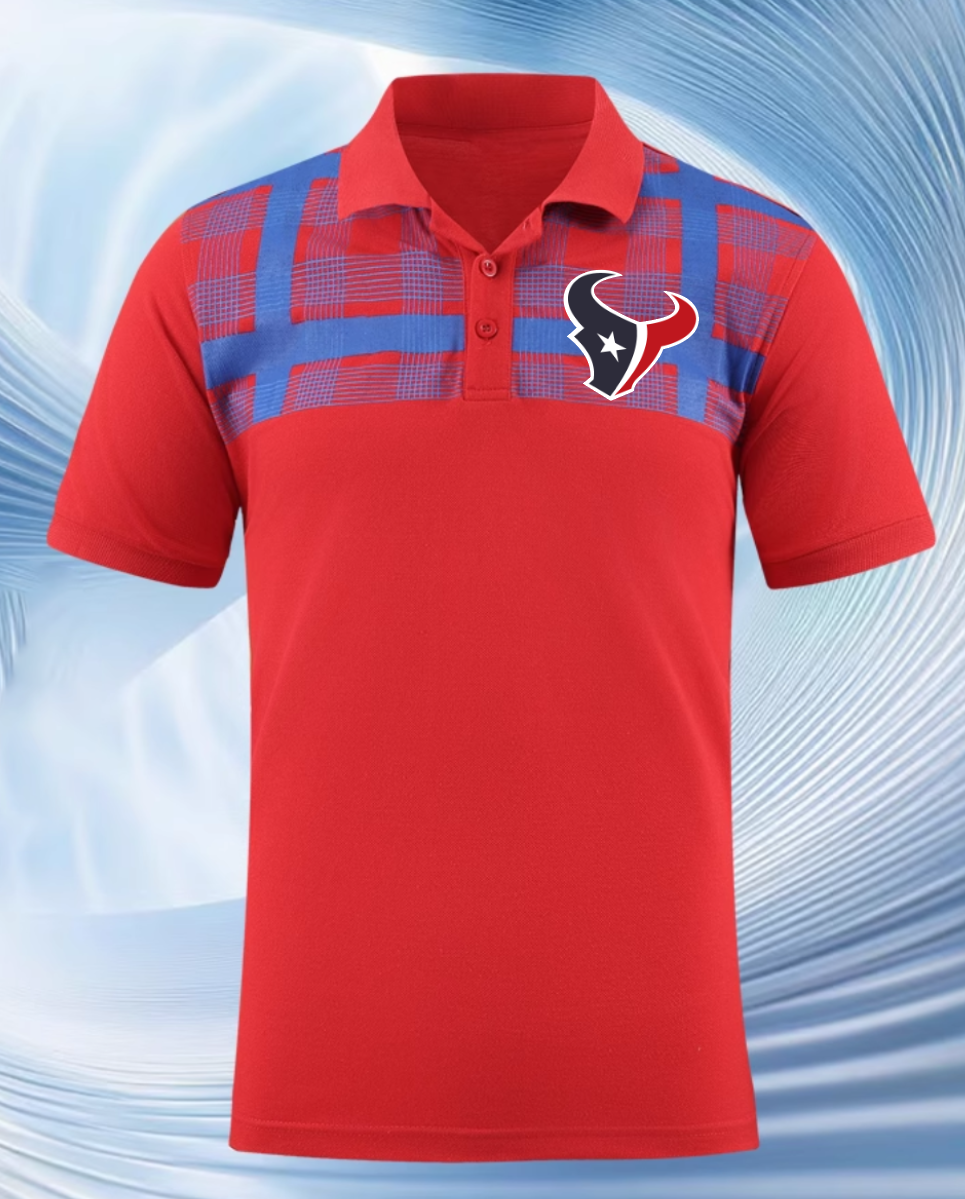Houston Texans red Men 2025 NFL polo T shirt->nfl t-shirts->Sports Accessory